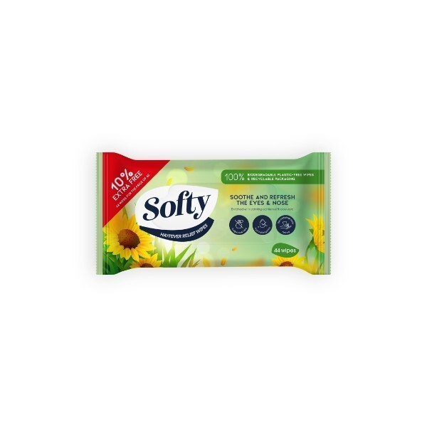 Softy Hayfever Wipes 40S +10% Extra Free (89p each)