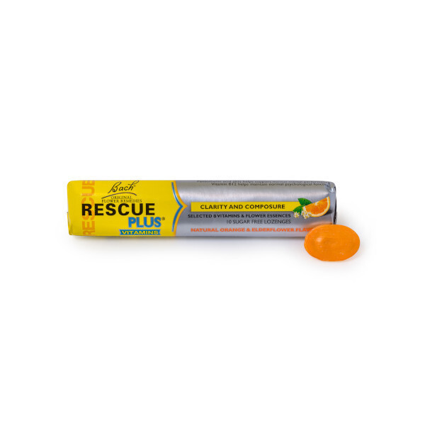 Bach Rescue Plus Orange & Elderflower Flavoured Lozenges 10s